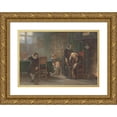 thumbnail image 1 of Hendrik Albert van Trigt 18x14 Gold Ornate Wood Frame and Double Matted Museum Art Print Titled - Vondel in His Last Years of Life (1869), 1 of 4