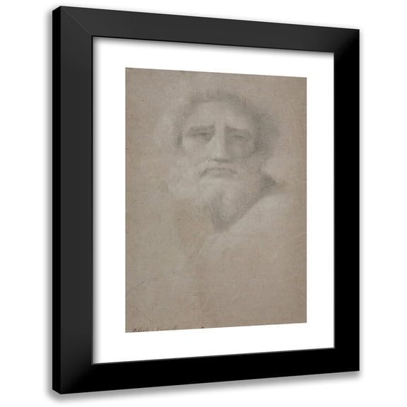 Hendrik Krock 11x14 Black Modern Framed Museum Art Print Titled - Bearded Male Head (1686 - 1738)
