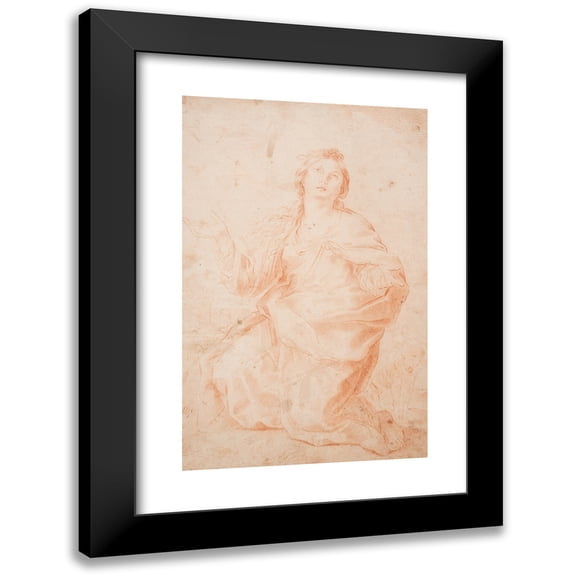 Hendrik Krock 11x14 Black Modern Framed Museum Art Print Titled - The Saint of Agnes Kneeling (1671 - 1738)
