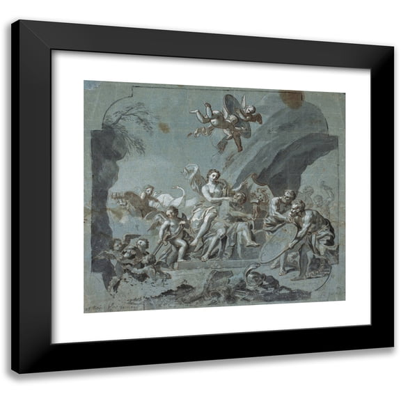 Hendrik Krock 13x12 Black Modern Framed Museum Art Print Titled - Venus and Vulcan (1724 - 1737)