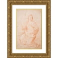 thumbnail image 1 of Hendrik Krock 13x18 Gold Ornate Wood Frame and Double Matted Museum Art Print Titled - The Saint of Agnes Kneeling (1671 - 1738), 1 of 4