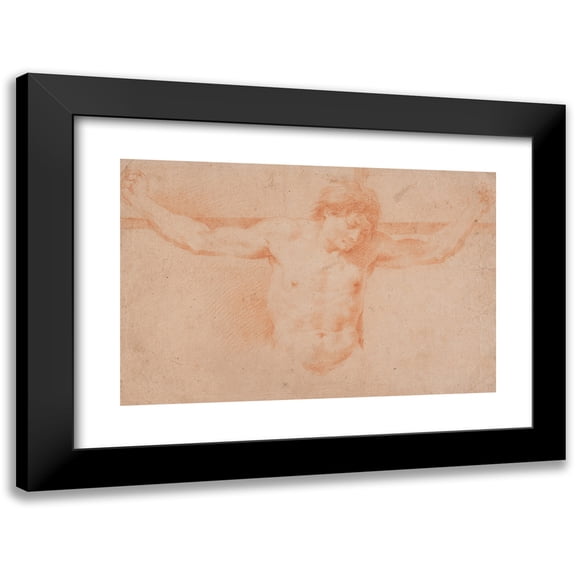 Hendrik Krock 14x11 Black Modern Framed Museum Art Print Titled - Crucified Robber (1671 - 1738)
