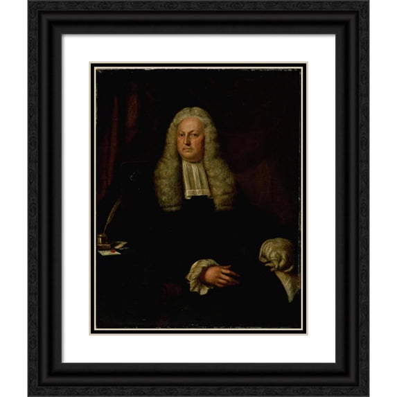 Hendrik Pothoven 15x18 Black Ornate Wood Framed Double Matted Museum Art Print Titled - Portrait of Harmen Hendrik Van De Poll, Burgomaster of Amsterdam (1749)