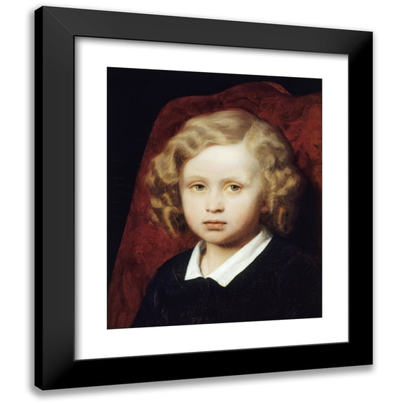 Hendrik Scheffer 12x14 Black Modern Framed Museum Art Print Titled - Presumed Portrait of Ary-Arnold Scheffer (1840)