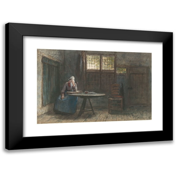 Hendrik Valkenburg 18x13 Black Modern Framed Museum Art Print Titled - The Empty Chair (1876)