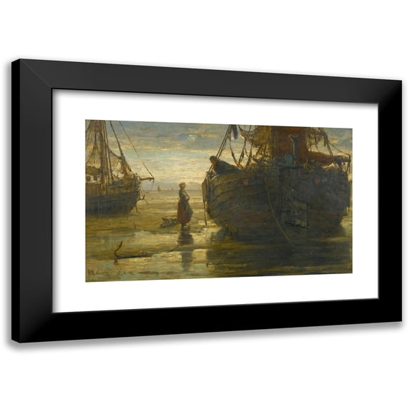 Hendrik Willem Mesdag 18x12 Black Modern Framed Museum Art Print Titled - Sunday Morning