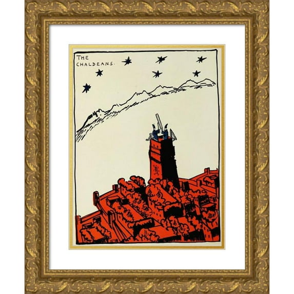 Hendrik Willem Van Loon 15x18 Gold Ornate Wood Frame and Double Matted Museum Art Print Titled - The Chaldeans (1920)