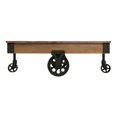 thumbnail image 1 of Lazzara Home Hendrix 47 in. Rustic Poplar and Rustic Black Metal Rectangular Wood Coffee Table With Functional Wheels, 1 of 7