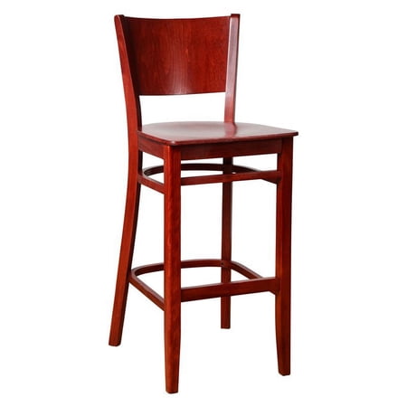 Hendrix Bar Stool in Mahogany with Wood Seat