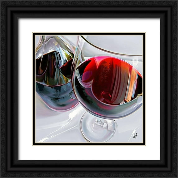 Heneuy, William 26x26 Black Ornate Wood Framed with Double Matting Museum Art Print Titled - Verre sur Glass!