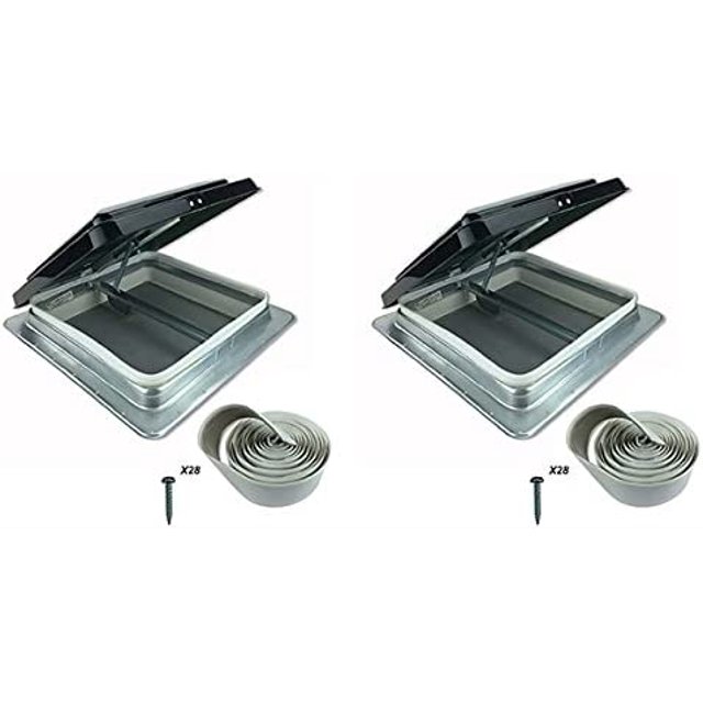 Heng's 14" RV Roof Vent Kit w/Butyl Tape Smoke 74111C RV Vent