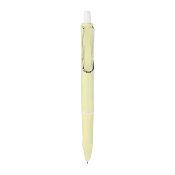 HengDidi 0.38mm Extra Fine Press-Type Fountain Pen - Retractable Dark Nib Writing Pen with Replaceable Ink Cartridges for Smooth Daily Writing (1-Piece) Faint Yellow
