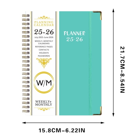 HengDidi 2025-2026 Academic Planner Notebook with Index Tabs Dividers, Coil Binding, Inner Pocket – A5 Daily Organizer for Campus, Office, Home (College Trainee, Professional, Parent)