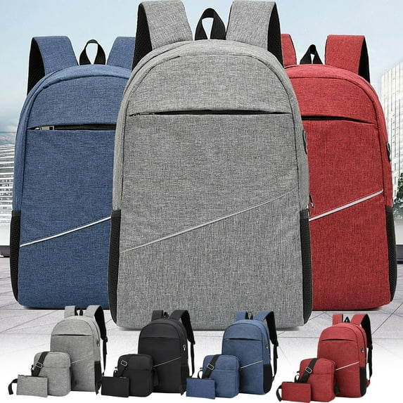 HengDidi 3 Backpack Set for Commute, Campus Travel - Durable Nylon Multi-Purpose Carryall with Laptop Compartment, Triple-Reinforced Seams (Black/Grey/Navy)