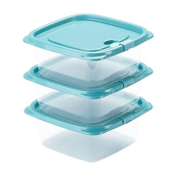 HengDidi 3-Piece Leak-Proof Clear Plastic Refrigerator Storage Box Set with Locking Lids Airtight Stackable Containers for Leftovers Snacks 460ml