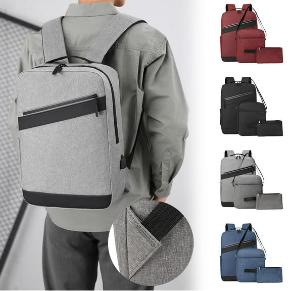 HengDidi 3-Piece Modular Multi-Functional Backpack Set with Large Capacity, Water-Resistant Polyester & Ventilated Back Panel for Commuting, Travel, and Outdoor Activities