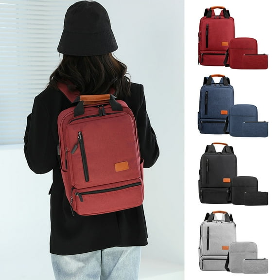 HengDidi 3-Piece Water-Resistant Backpack Set for Men & Women - Multi-Use Laptop Bag with USB Port, Anti-Theft Compartment & Lightweight Design for Travel, Campus, Office, and Outdoor Activities