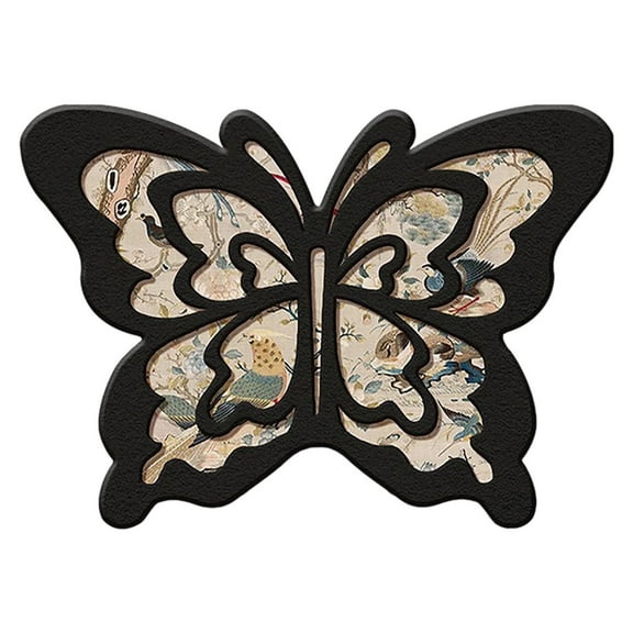 HengDidi 30x40cm Vintage Butterfly Diatomite Non-Slip Bath Mat Water Absorbent Floor Rug for Sink Area Washable Home Decor