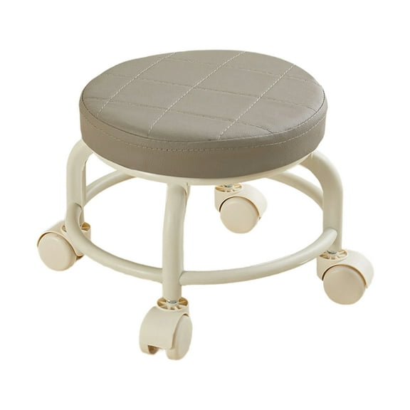 HengDidi 360 Degree Swivel Wheel Rolling Stool with Ergonomic Cushion, Low Height Multi-function Seat for Home DIY Shoes Moving