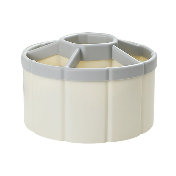 HengDidi 360° Rotating Desk Organizer with 6 Grids Ferris Wheel Design ABS Pencil Holder for Home Office Vanity, Storage for Stationery & Cosmetics, Space-Saving Decorative Accessory