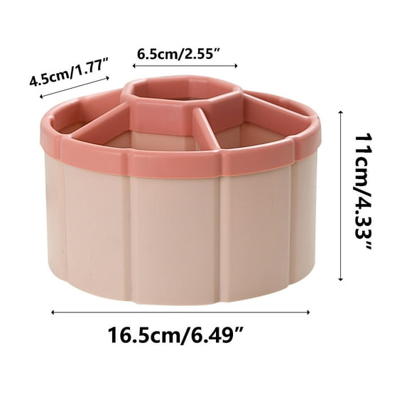 HengDidi 360° Rotating Desk Organizer with 6 Grids Ferris Wheel Design ABS Pencil Holder for Home Office Vanity, Storage for Stationery & Cosmetics, Space-Saving Decorative Accessory