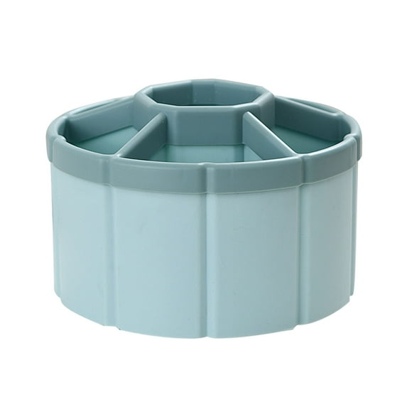 HengDidi 360° Rotating Desk Organizer with 6 Grids Ferris Wheel Design ABS Pencil Holder for Home Office Vanity, Storage for Stationery & Cosmetics, Space-Saving Decorative Accessory