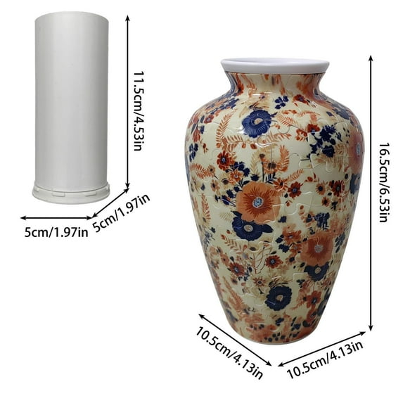 HengDidi 3D DIY Puzzle Flower Vase with Water Chamber for Fresh Arrangements – Creative Living Room Decor Easy Assembly Decorative Centerpiece