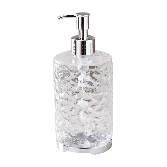 HengDidi 420ml Modern Hand Soap Dispenser Bottle, Refillable Liquid Soap Pump for Bathroom & Kitchen, Durable Plastic with Round Ripple Design, Clear/Black/White/Gray