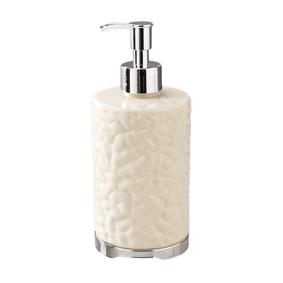 HengDidi 420ml Modern Hand Soap Dispenser Bottle, Refillable Liquid Soap Pump for Bathroom & Kitchen, Durable Plastic with Round Ripple Design, Clear/Black/White/Gray
