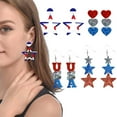 thumbnail image 1 of HengDidi 4th of July Patriotic Earrings for Women - Red White Blue Dangle Earrings, Lightweight Acrylic Jewelry Set for Independence Day, Memorial Day & Holiday Gifts, 1 of 9