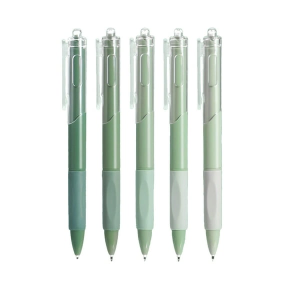 HengDidi 5-Piece Retractable Ballpoint Pens Push Button Ink Fast-Drying Gel 0.5mm Fine Tip Smooth Writing for Professional Office Home Personal Use