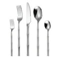 thumbnail image 1 of HengDidi 5-Piece Stainless Steel Cutlery Set Elegant Round Handle Knife Fork Spoon Set Dishwasher Safe Rustproof Dining Utensils, 1 of 6