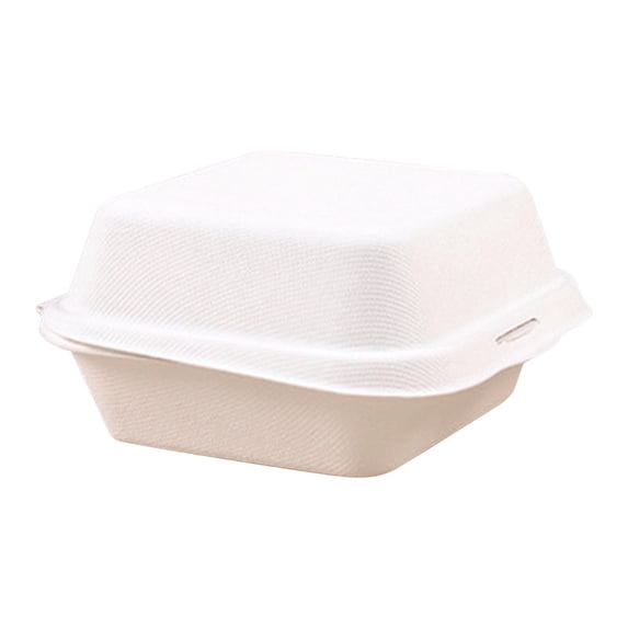 HengDidi 50 Pack Disposable Pulp Food Containers with Lids - Microwave Safe Eco-Friendly Bento Boxes Hamburgers Cakes Parties Catering Leakproof