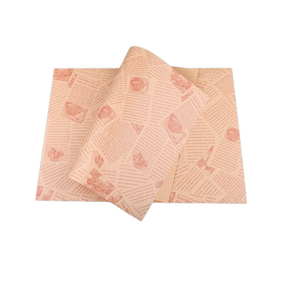 HengDidi 50pc Brown Absorbent Baking Paper Sheets - Greaseproof Tray Liner for Hamburgers, Fries & Food Packaging, Non-Stick Kitchen Matting Paper