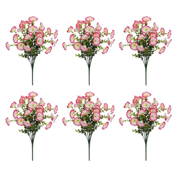 HengDidi 6-Unit Premium Silk Morning Glory Bundle - Complete Vivid Garden Enhancement Kit for Balcony Railings & Trellises - Long-Lasting Floral Solution