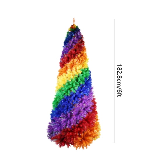 HengDidi 6ft Rainbow Gradient Artificial Christmas Tree with Unique Whorl Design, Colorful Spiral Xmas Tree, Full PVC Needles for Festive Decor in Home, Office, and Store