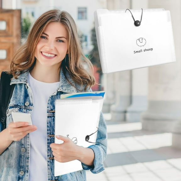 HengDidi A4 12-Pocket Accordion File Organizer with Transparent Inserts for Document Test Paper Storage Campus or Office