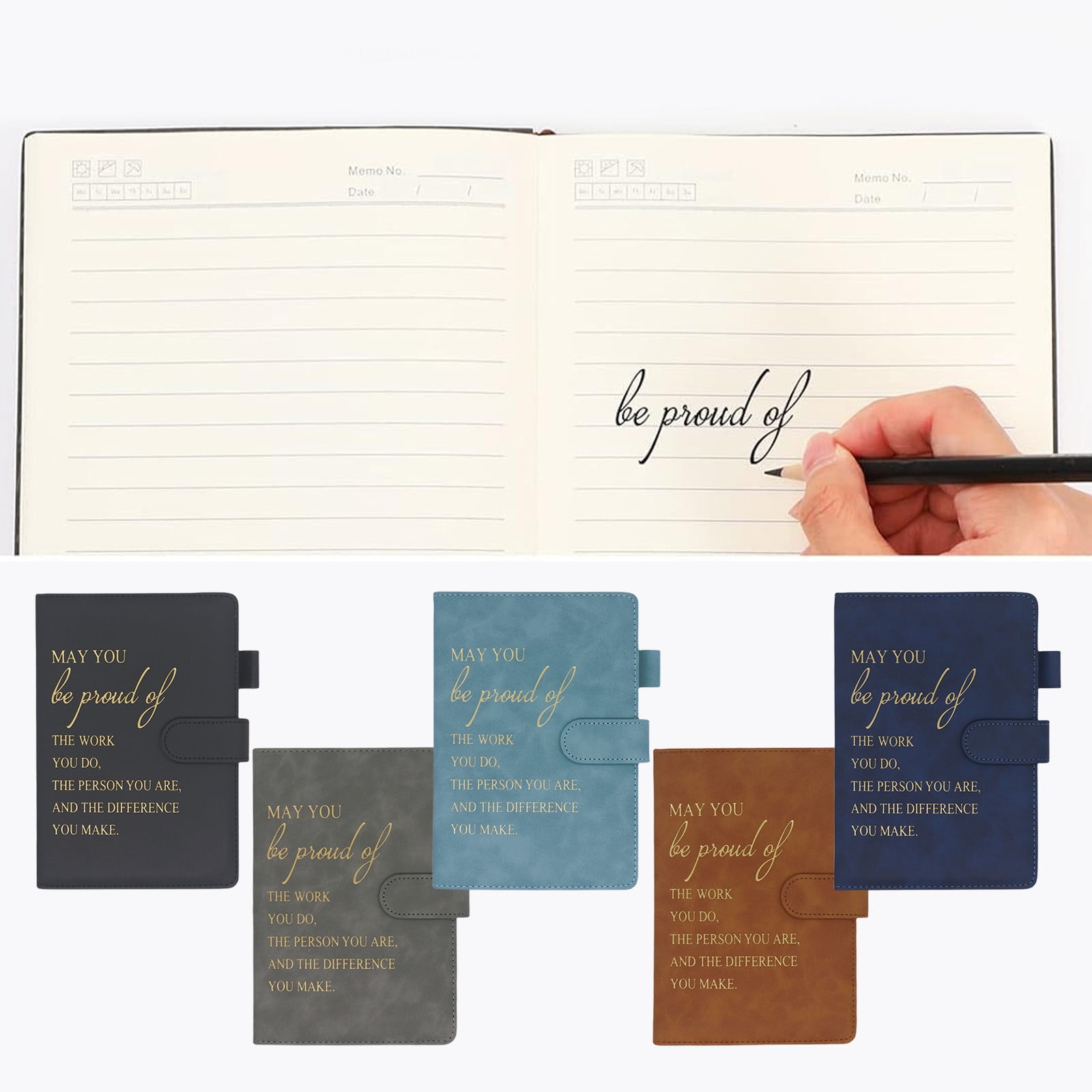 HengDidi A5 Leather Notebook with Magnetic Closure & Pen Holder ...