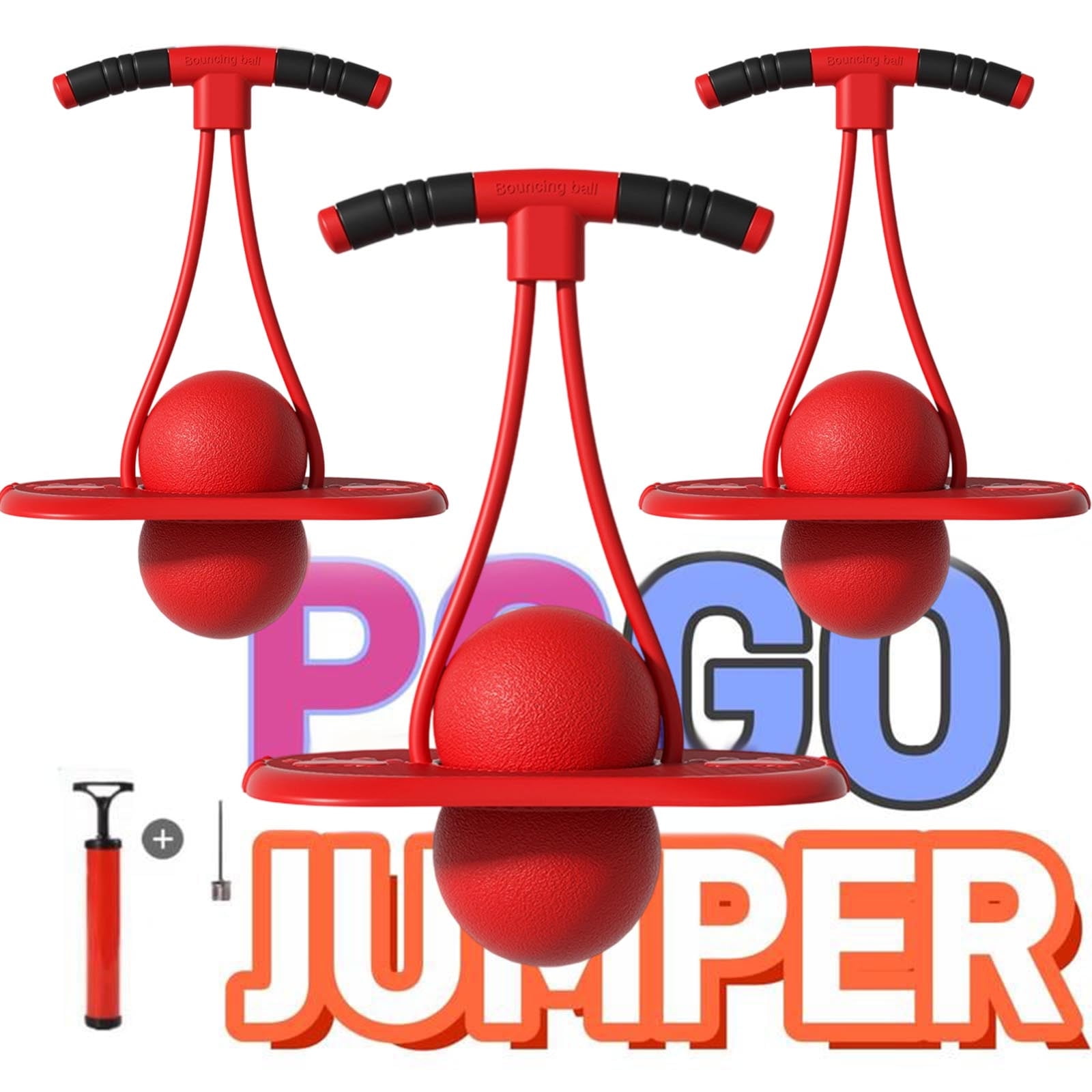 HengDidi Adult Fitness Balance Jumping Ball with Removable Handle Weight Support Up to 200lbs for Core Training Workout Indoors Outdoors