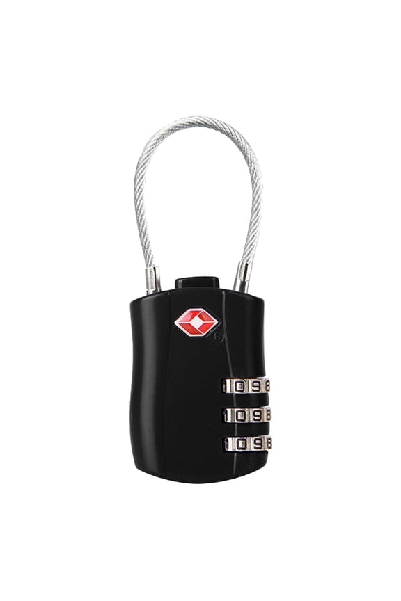 Aluminum Alloy Combination Padlock Steel Cable Backpack Luggage Lock Security Password Setting Portable Lightweight Durable Multi-functional Cylinder