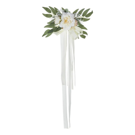 HengDidi Artificial Flower Swag with Ribbon for Wedding Chair Back and Church Aisle Decoration Lifelike Decor