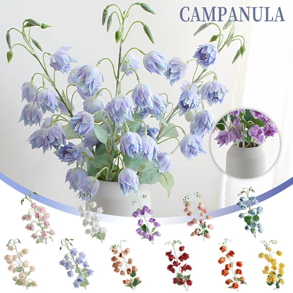 HengDidi Artificial Flowers Combo Box Set Mix Silk Campanula Fake Baby Breath Flowers and Faux Leave for DIY Wedding Bridal Bouqu Home Decor,Kitchen,&Other