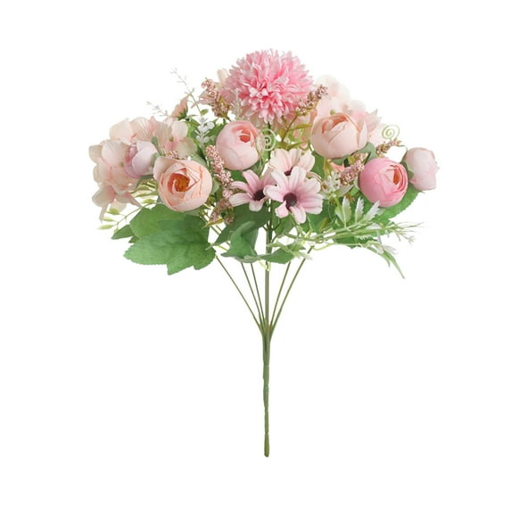 HengDidi Artificial Silk Flowers Bouquet for Wedding Home Decor - Long Lasting Fake Floral Arrangement with No Watering Needed, Ideal for Parties Office Garden Centerpiece Vase Decor