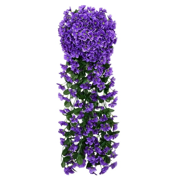 HengDidi Artificial Violet Hanging Flowers 85cm Silk Flower Vines for Home Garden Wedding Decoration, 18-Head Hydrangea Fake Plants Wall Decor for Balcony Indoor Outdoor Artificial Plants Blue
