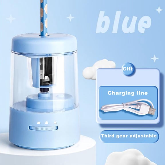HengDidi Automatic Electric Pencil Sharpener with USB/Battery Charging, Upgraded Tungsten Steel Blade for All Pencil Sizes, Pressure-Activated Start