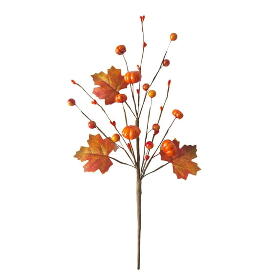 HengDidi Autumn Maple Leaf Pumpkin Bouquet Plastic Fall Centerpiece Thanksgiving Table Decor Lightweight Floral Arrangement for Holiday Indoor Home Decor