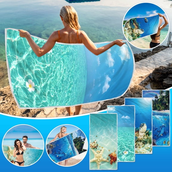 HengDidi Beach Towel Microfiber Beach Towels Sand Free Quick Dry Lightweight Travel Towels Summer 30×60in Beach Towels for Adults Home Decor,Kitchen,&Other