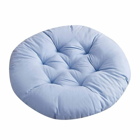 HengDidi Breathable Round Seat Cushion with Non-Slip Base, 16 Inch Diameter Resilient Foam Pad for Office Chair Bar Stool Sofa, Machine Washable Indoor Outdoor Furniture Protector Blue