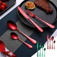 thumbnail image 1 of HengDidi Christmas Themed Stainless Steel Knife Fork and Spoon 4-Piece Set Unique Design Easy to Clean Colorfast Dining Utensils for Holiday Gatherings, 1 of 7