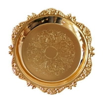 HengDidi Classic European Metal Dessert Plate Small Jewelry Tray Photo Prop Gift Dish 10x10cm Compact Silver-Toned Serving Display Versatile Home Decor Accessory